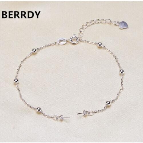 925 Sterling Silver Bracelet Chain, Fashion Charm Bracelet Chain Settings Jewelry Parts Fittings Charm Accessories