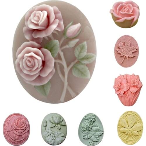 Flower Soap Silicon Molds Leaf Soap Form Lotus Soap Making Supplies Oval Soap Mold Rose Silicone Mold Soap
