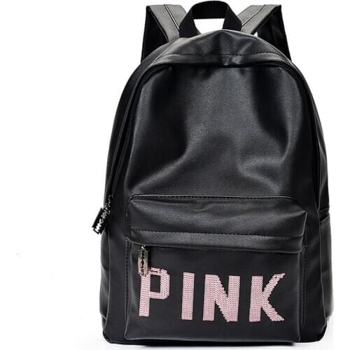 PINK Designer Women Travel Backpack High Quality Soft PU Leather Wateproof Backpack Fashion Girls School Bag