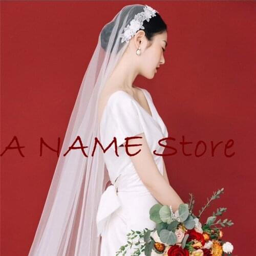 Long Juliet cap Wedding Veil Bridal Veils Vintage Appliques Pearl Ivory White Tulle Veil for Bride velos de novia Voiles Mariage