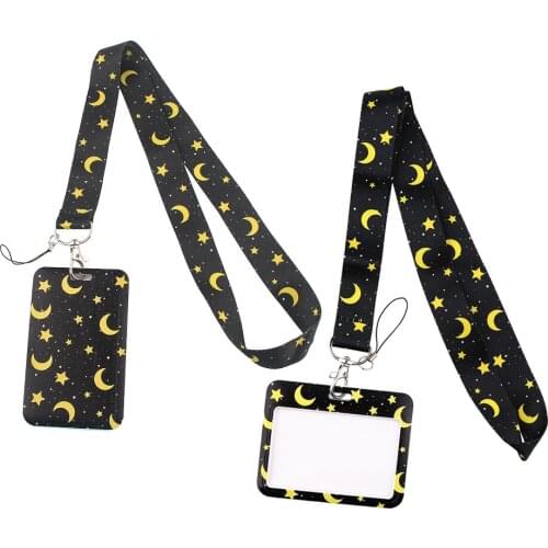 ER771 Creative Moon And Star Bank Credit Card Holder Wallet Bus ID Name Work Card Holder For Women Man Card Cover Business Card