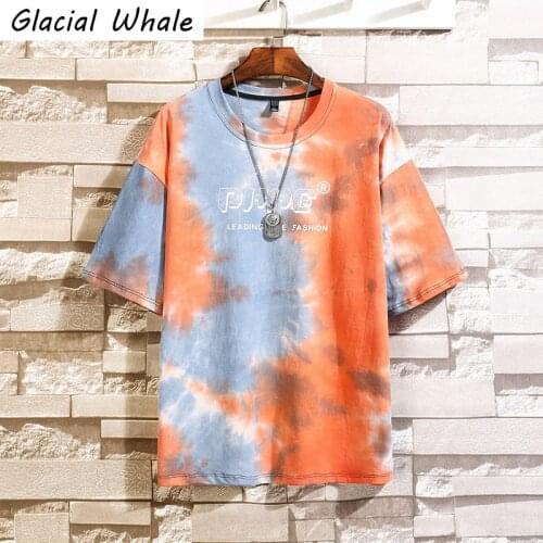 GlacialWhale Womens Oversized T-Shirt Female Tie Dye Hip Hop T Shirt Men Women 2021 Summer Japanese Streetwear Harajuku Tshirt