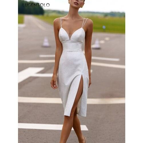 Lugentolo White Summer Dresses