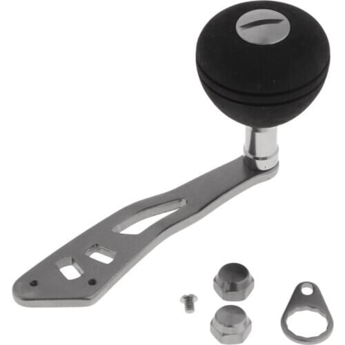 Metal Fishing Reel Handle Wood Knob for Baitcasting with Fittings Replacement
