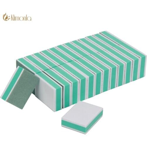 20Pcs/Set Mini Sponge Nail File 400/3000 Grit White Green Buffing Sandpaper Double-sided Pedicure Nail Art Sanding Tools Files