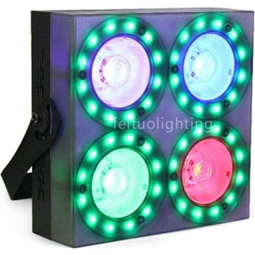 2019 New Pixel Control Mini Cob Led Blinder Light 4pcs*30w Rgb 3in1 + 48pcs SMD5050 Led Cob Blinder Audience DMX Blinder Light