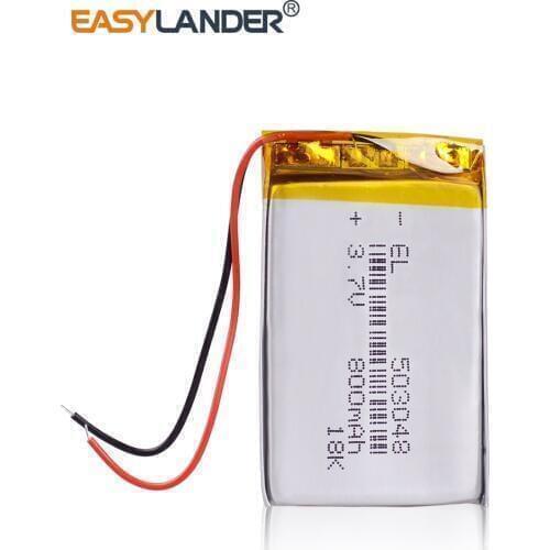 Rechargeable 503048 800mAh Li-ion Battery 3.7V Volt Li-polymer Li-po Lithium headlamp headlight bluetooth speaker alarm