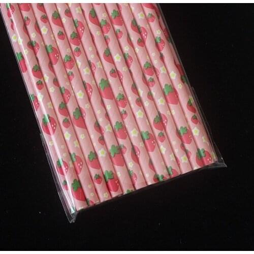 Watermelon Strawberry Paper Straws For Beach Party Festive Bar Drinking Straw wedding birthday Halloween