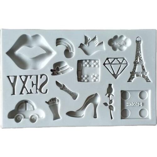 Tower Diamond Peace Dove Cake Mold Fondant Silicone Mold Cake Tools Food-Grade Safe Candy Moulds H589