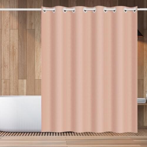 Bathroom Shower Curtain Imitation Flax Fabric Waterproof Solid Color Shower Curtain Liner Bath Screen Curtain for Home Bathroom