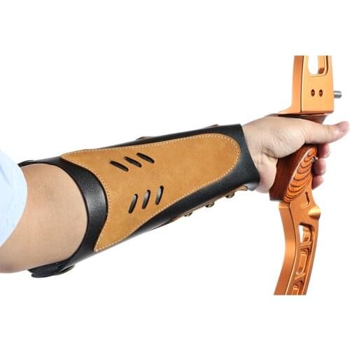 Luoyer 26cm Archery Cow Leather Arm Guard Forearm Protector Armguard for Bow Arrows Hunting protection Target Practice