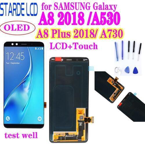 AAA+ LCD Screen for SAMSUNG Galaxy A8 Plus 2018 LCD A730 A8 2018 LCD A530 Display Touch Digitizer Screen Replacement
