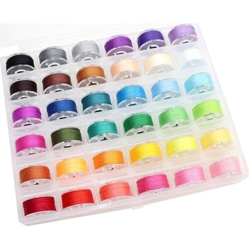 36Pcs Bobbin Thread With Bobbin Holder Case Durable Sewing Thread For Brother Babylock Janome Kenmore Hand Stitching Machine