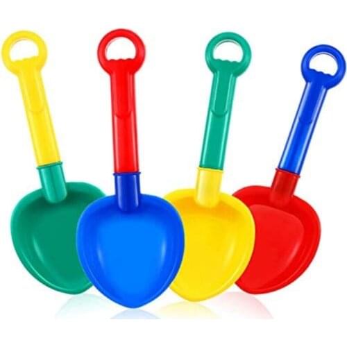 4 Pieces Plastic Sand Shovel Beach Sand Shovel Colorful Toy Scoop Shovels for Beach and Sand Summer Outdoor Supplies
