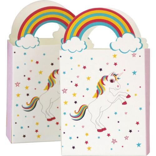 50pcs Unicorn Rainbow Paper Candy Box Wedding Decoration Delicate Candy Boxes Chocolate Gift Treat Boxes Wedding Party Favor