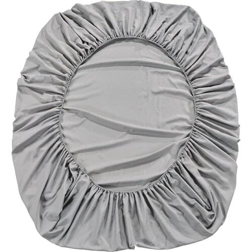 55 With Elastic Band 100%Polyester Plain Solid Bed Sheet Cover-Wrinkle,Fade,Stain and Abrasion Resistant 17 color