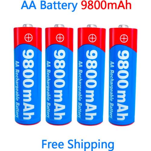 New AA battery 9800mAh rechargeable battery AA AAA1.5 V Rechargeable New 1.5V Alkaline rechargeable battery LED lamp toy mp3