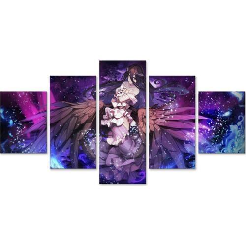 Albedo Overlord Wall Art HD Prints Home Decor 5 Pieces Canvas Painting Modular Pictures Modern Living Room Artwork Poster