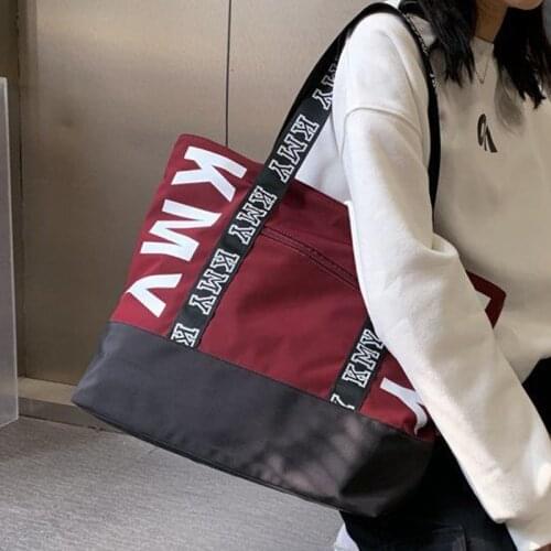 Aliwood Nylon Women Shoulder Bags Waterproof Tote Beach Bag Handbag Letter Printing Casual Large Capacity Travel Shopping bags