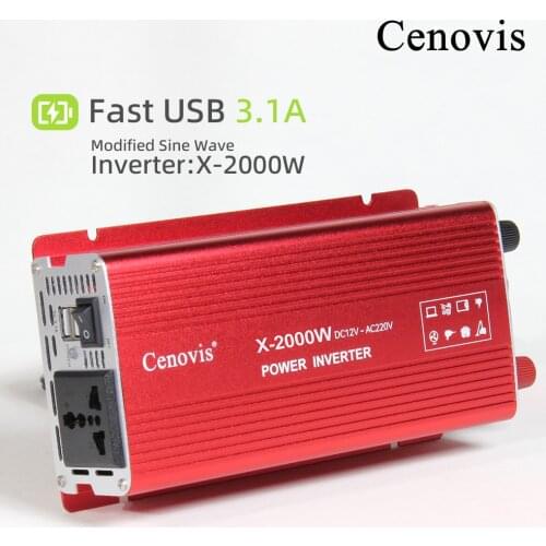 Car converter 12v 24v to 120v 220v Power Inverter 2000 Watts Automotive Transformer Charging Mobile Phones Computers laptops