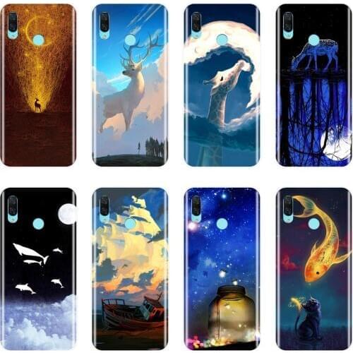 Phone Case For Huawei Nova 3 3I 3E 2i 2 Lite Plus Funny Cat Deer Art Silicone Soft Back Cover For Huawei Nova Smart Lite 2017