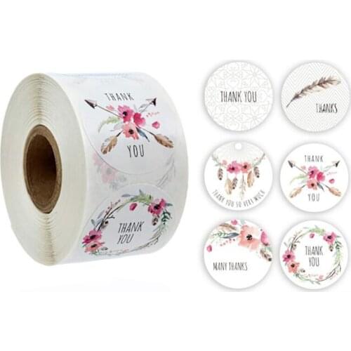 Floral Printing Thank You Sticker Wedding Birthday Party Gift Envelope Decoration Sticker
