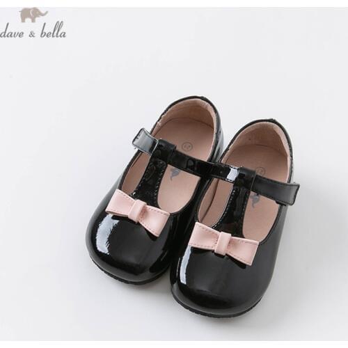 DB14720 Dave Bella spring autumn baby girl pink bow leather shoes children girls brand shoes