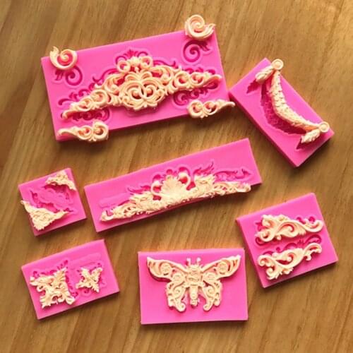 Hot Sale DIY Craft Vintage Relief Border Lace Silicone Mold Clay 3D Paste Mold Sculpture Pottery Ceramics Tools