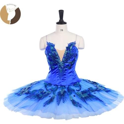 FLTOTURE Adult Blue Ballet Tutu For Sale Blue Bird Ballet Costumes Professional Classical Ballet Pancake Platter Tutu Skirts