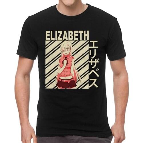 The Seven Deadly Sins T-shirt Men Novelty T Shirt Short Sleeve Cotton Nanatsu no Taizai Elizabeth Liones Tshirt Urban Tee Tops