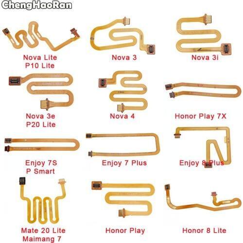 ChengHaoRan Home Button Fingerprint Touch Id Sensor Connector Flex Cable For Huawei Nova 3 3i 3e 4 P10 P20 Lite Enjoy 7S 8P Play