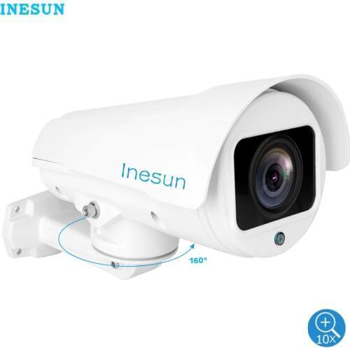 Inesun Outdoor Security Camera 2MP/5MP Super HD 2560x1920 Pan/Tilt 4X/10X Zoom PTZ IP Camera IR Night Vision Motion Detection