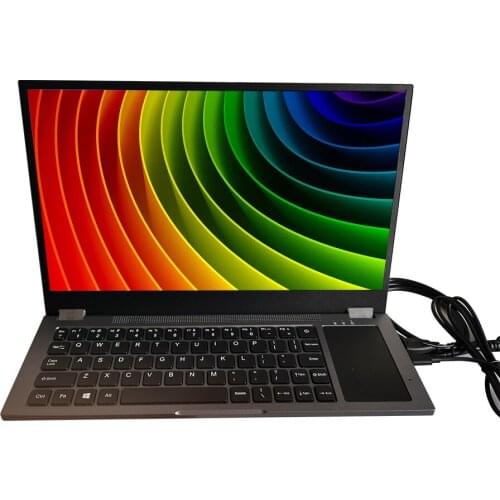 Keyboard Portable Monitor with Battery and Touchpad 1980*1080 IPS USD HDMI-Compatible Business Display Screen Grey Eye Protectio