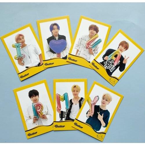 KPOP 7PCS/SET Bangtan Boys Butter LOMO Cards Postcards Photocards Double Sides JIMIN JIN SUGA J-HOPE Fans Collection