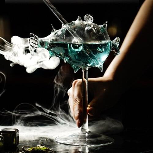 Creative Cocktail Glass, Porcupine Fish Shape Goblet Glass