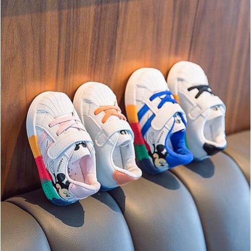 Disney Mickey Mouse Kids Sneakers Boys Girls White trainers Children Casual School shoes Fashion Casual Infant Soft Shoes