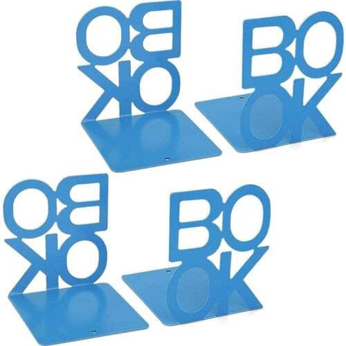 Metal Bookends, Book Ends Letter Pattern Book Ends for Shelves Office Decorative, Nonskid Book Stopper for Books