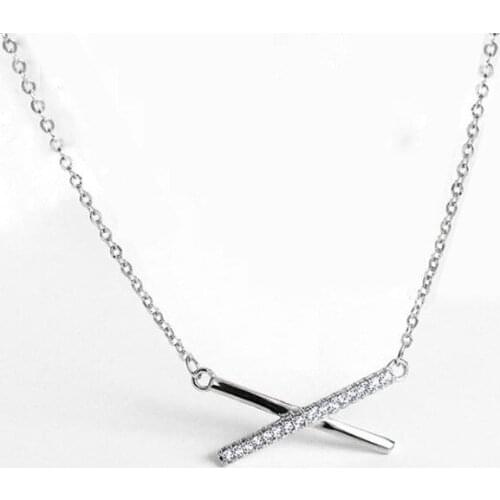 Fashion Women Long Chain X Pendant necklace chain necklace Choker Necklace Jewelry Gift