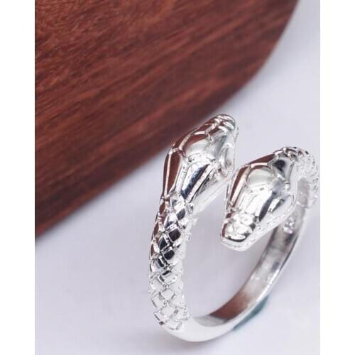 Fashion Retro Exaggerated Spirit Snake Dragon Ring Personality Punk Wind Snake-Shaped Nightclub Ring Trend Jewelry Gift for Men