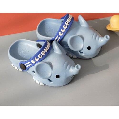 2021 New Childrens Ripped Shoes Sandals And Slippers Summer New Cartoon Non-slip Sandals Cute Beach Slippers Baby Elephant