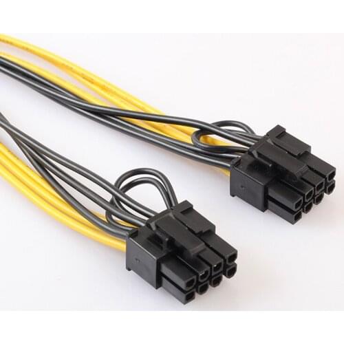 New 1/5/10pcs 30cm 8 pin PCI Express to Dual PCIE 8 (6 + 2) pin Power Cable PCI-e GPU Splitter Power Data Cable DOM668