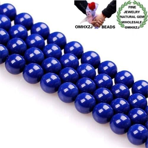 OMHXZJ Wholesale ZB215 2 3 4 6 8 10mm DIY Bracelet Necklace Jewelry Making Accessories Natural Stone Fine Blue Ore Round Beads