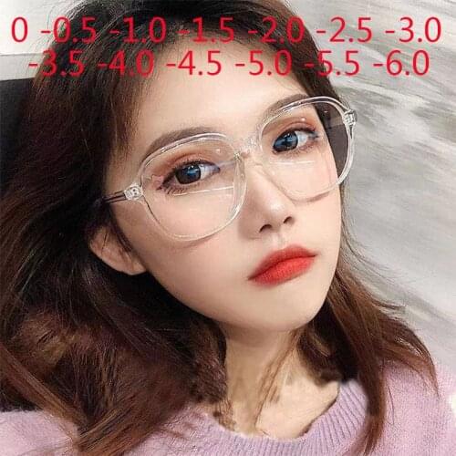 Optical Round Glasses Frame Womens Eyeglass Frame Ultralight Superelastic Prescription Glasses -0.5 -1.0 -1.5 -2.0 -3.0 To -6.0
