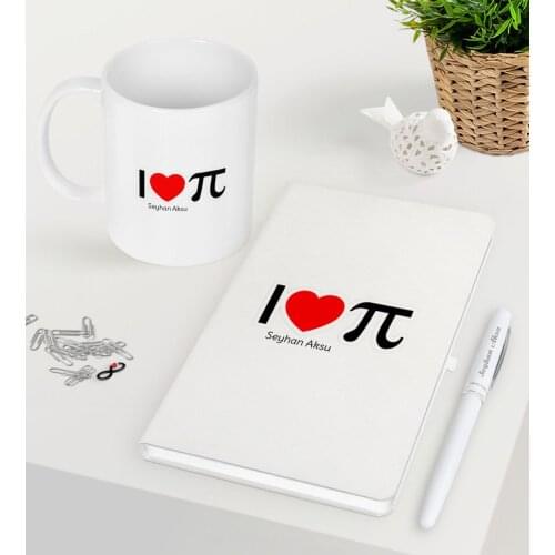 Personalized Math Teacher White Notebook Pen Mug Seti-12