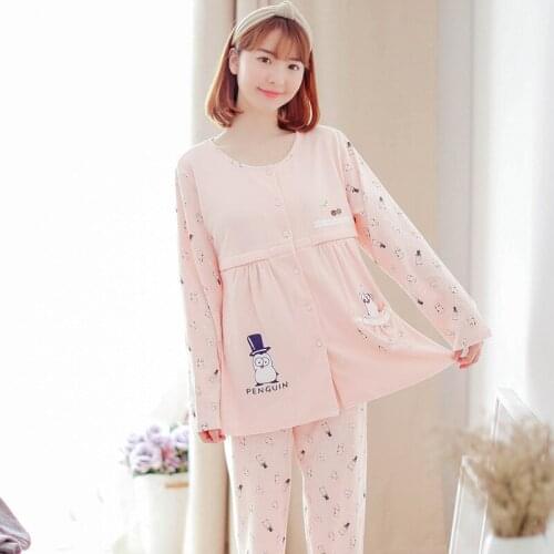 Maternity pajamas postpartum home zuoyuezi clothing lactation clothes spring and autumn set