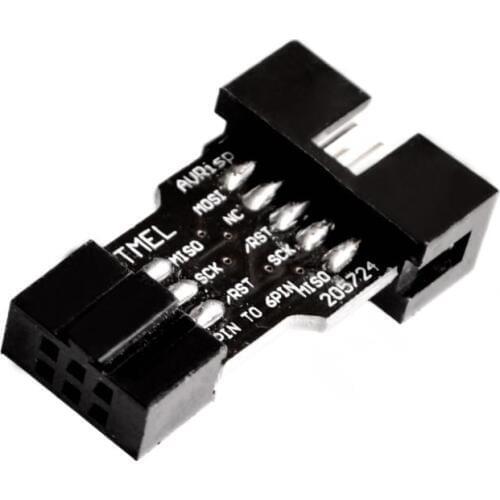 10 Pin to 6 Pin Adapter Board for AVRISP MKII USBASP STK500 High Quality