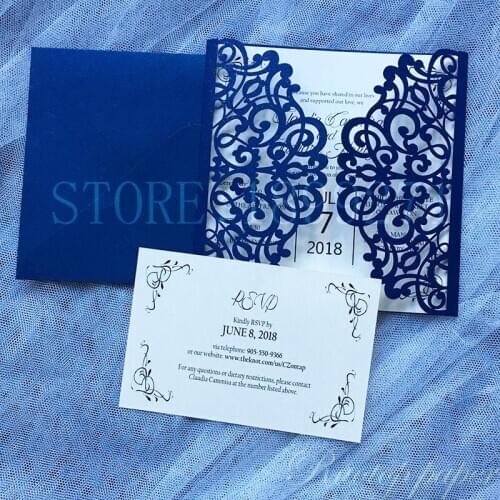 Custom color Wedding Invitations Card Pearl Paper Laser Cutting Wedding Invitation Flowers Hollow Wedding Greeting Cards