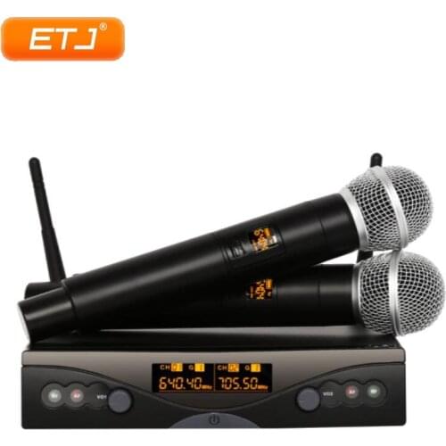 Professional UHF Wireless Microphone Double Handheld Transmitter Dynamic Karaoke Singing Vocal Microfone CX1 11021