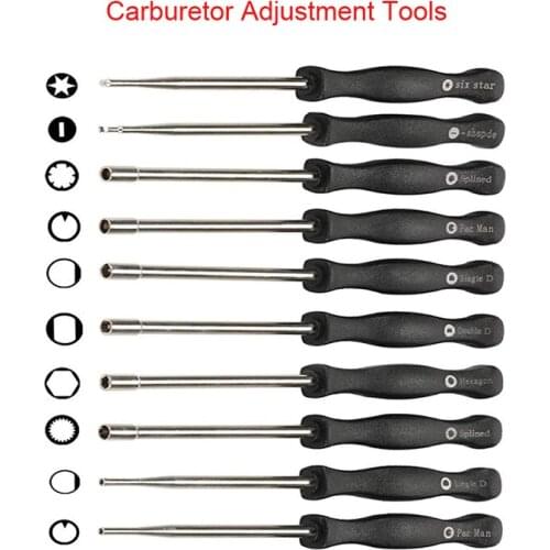 Professional 10 pcs Screwdriver Carburetor Adjustment Tool Single D Double D Hexagon Hex Socket Kit Set for 2 cycle carburetor