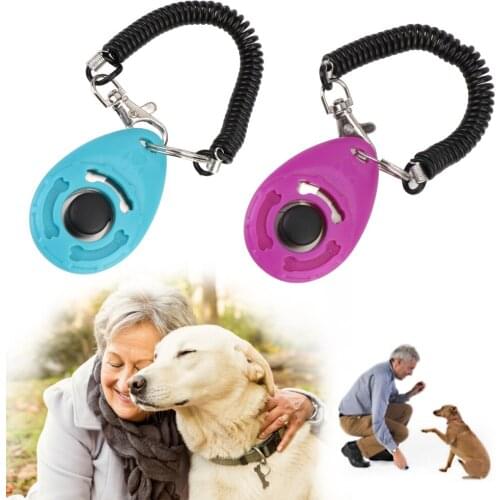 Adjustable Wrist Strap 1 Pcs Pet Cat Dog Training Clicker Key Chain Dogs Trainer Aid Tool Click Sound Dog Supplies
